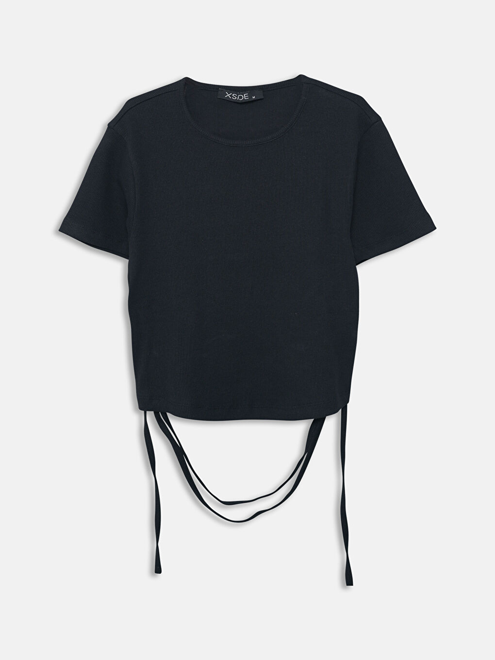 Crew Neck Plain Short Sleeve Women's Crop-4