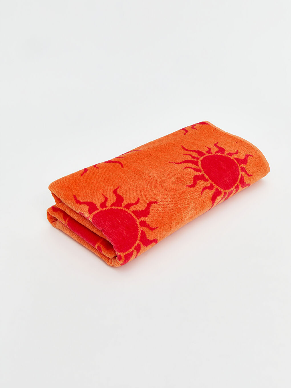 Turuncu Güneş Baskılı Kadın Plaj Havlusu 70x150 cm-1