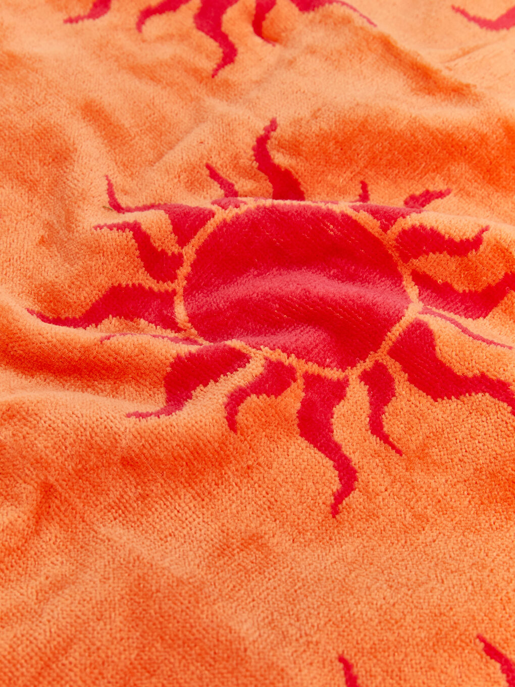 Turuncu Güneş Baskılı Kadın Plaj Havlusu 70x150 cm-2