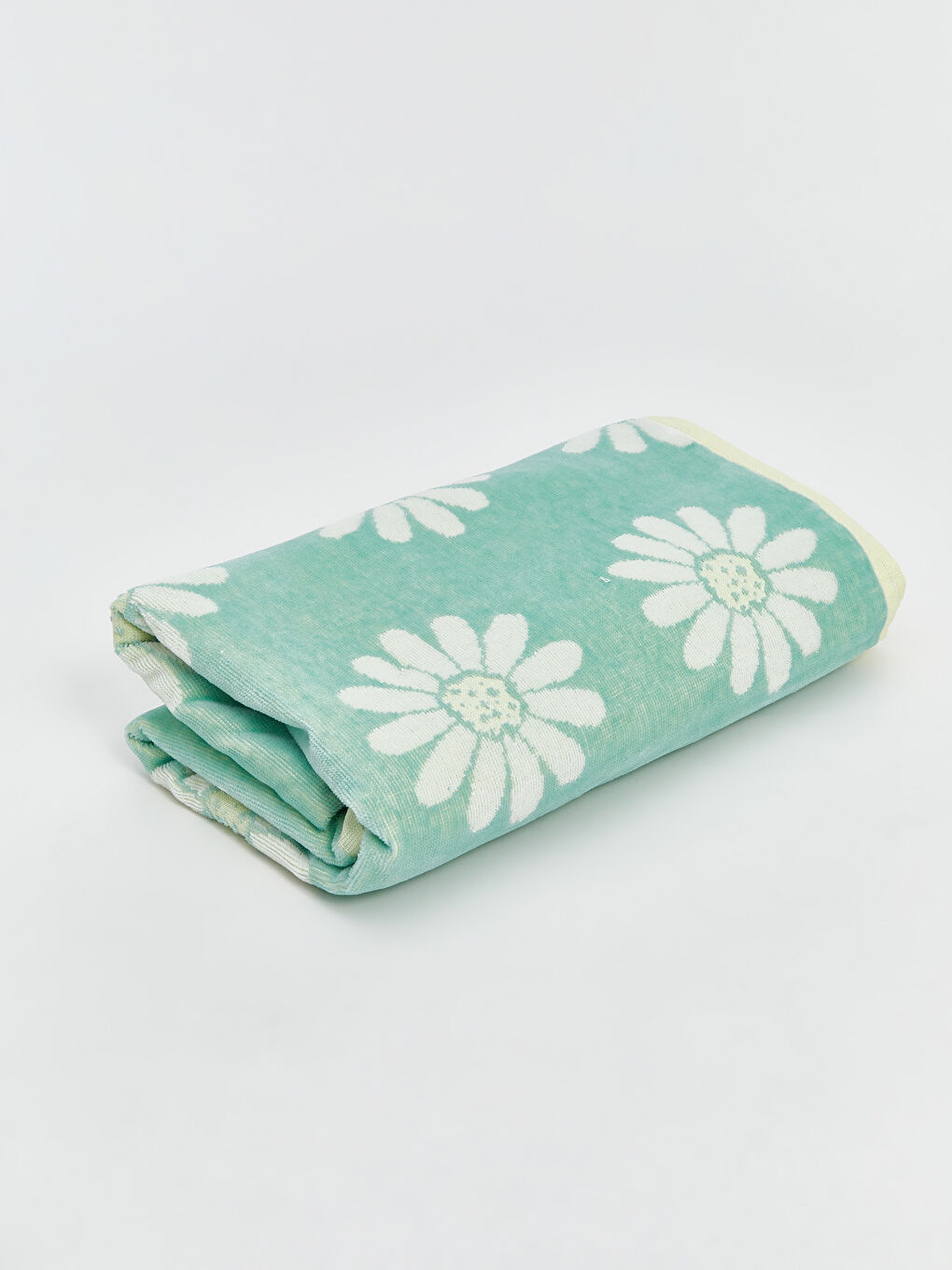 Yeşil Çiçek Baskılı Kadın Plaj Havlusu 70x145 cm-1