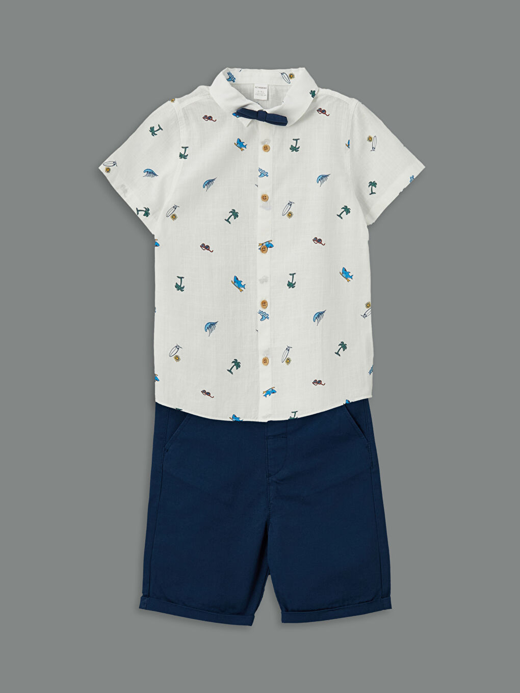 Bow Tie Boys' Shirt and Shorts 2 Pack -S4GT27Z1-LU7
