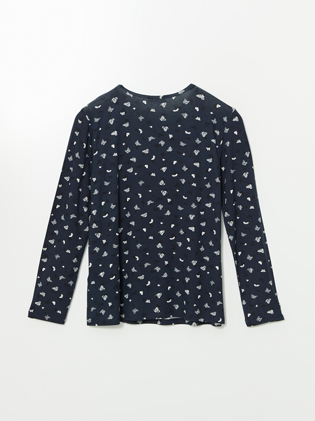 Crew Neck Patterned Long Sleeve Women's T-shirt-5