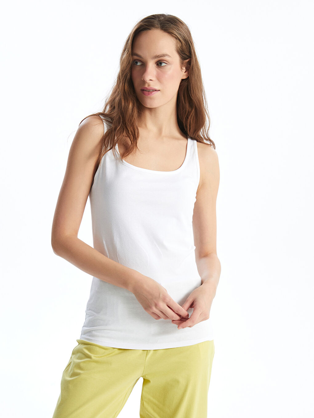 U Neck Women's Tank Top -W40609Z8-FFB