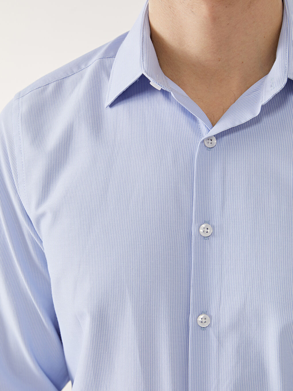 Slim fit muška košulja dugih rukava, prugasta -W41286Z8-LEN