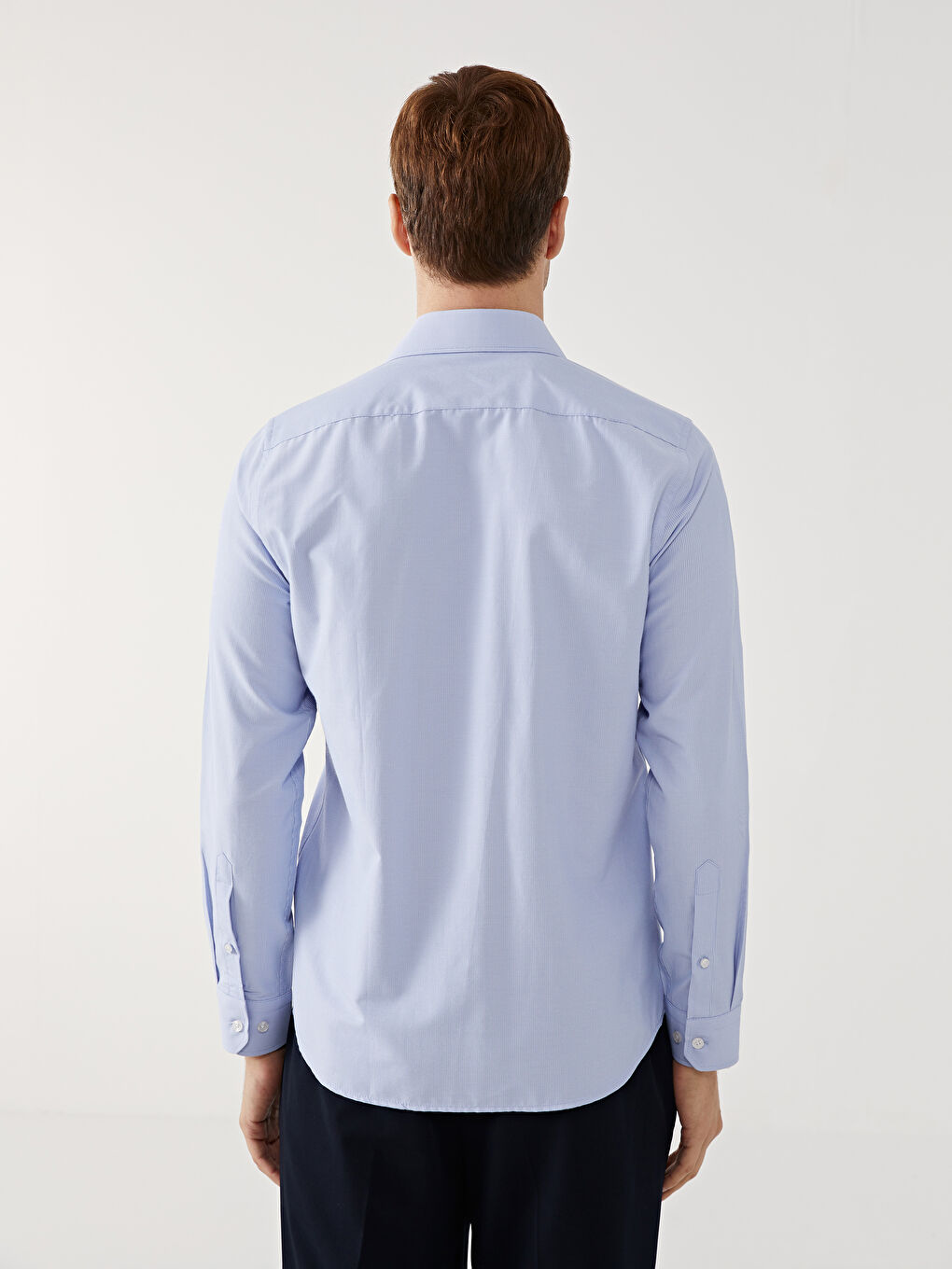 Slim fit muška košulja dugih rukava, prugasta -W41286Z8-LEN