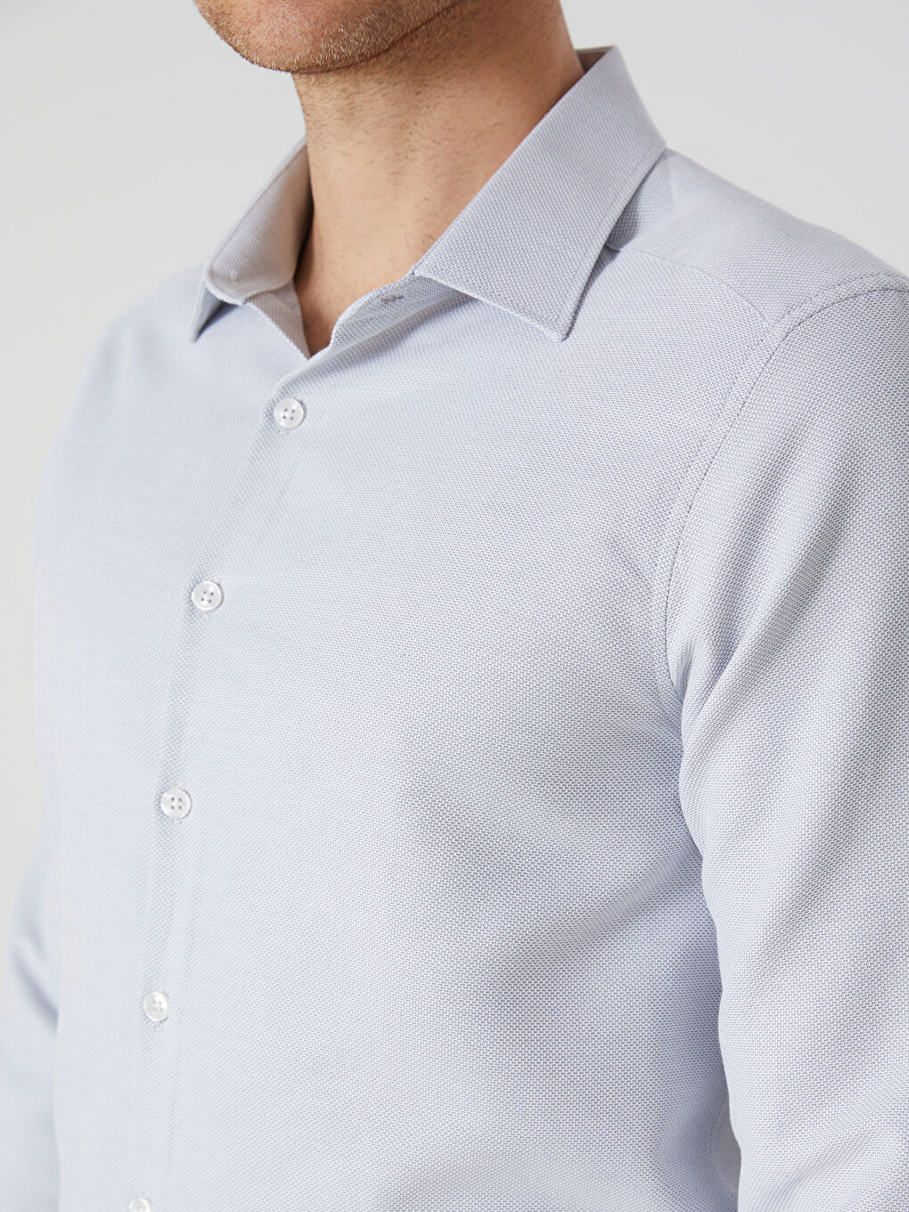 Muška košulja dugih rukava slim fit od dobby tkanine -W41379Z8-QJ1