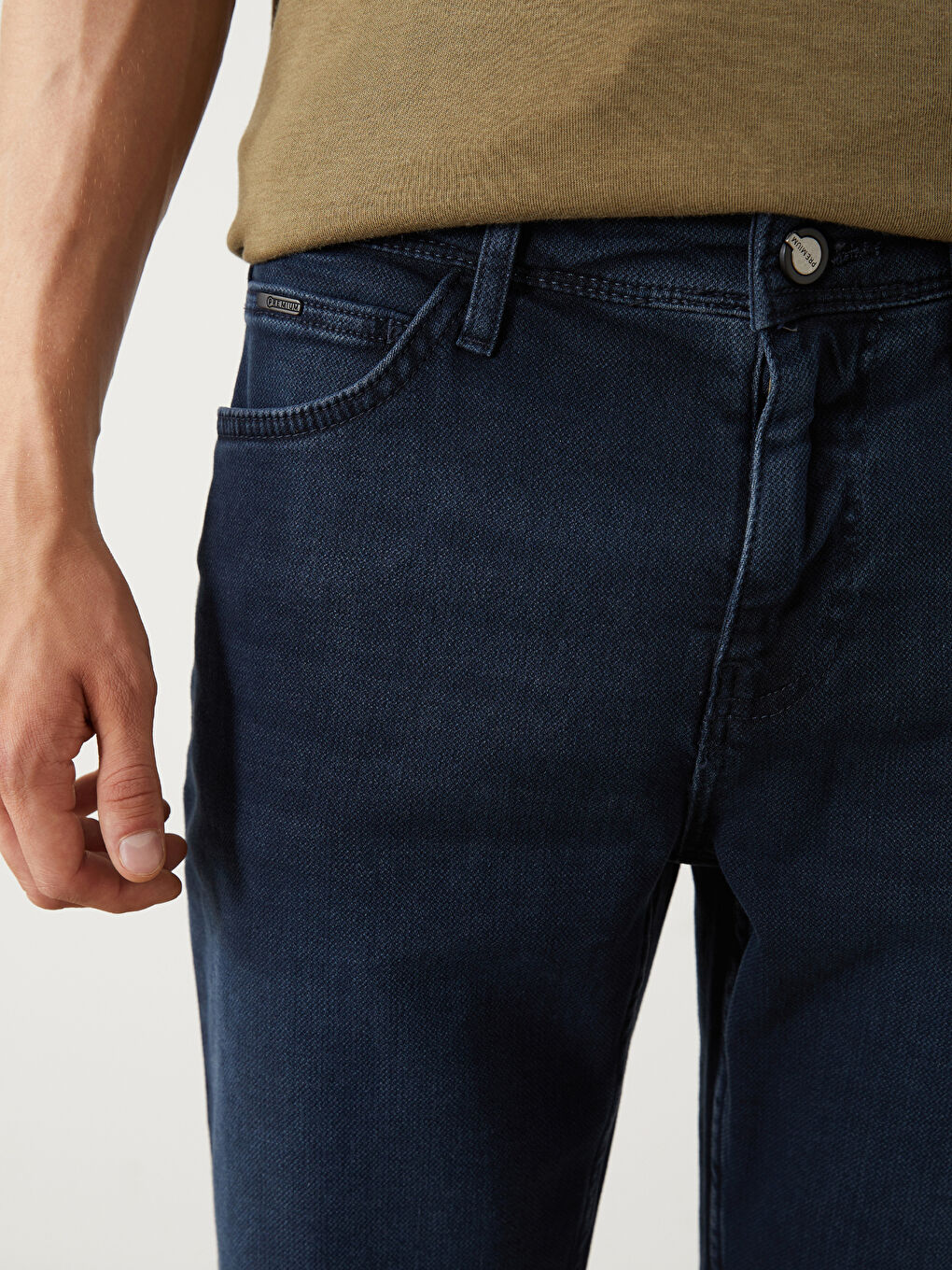 İndigo Slim Fit Erkek Jean Şort-2