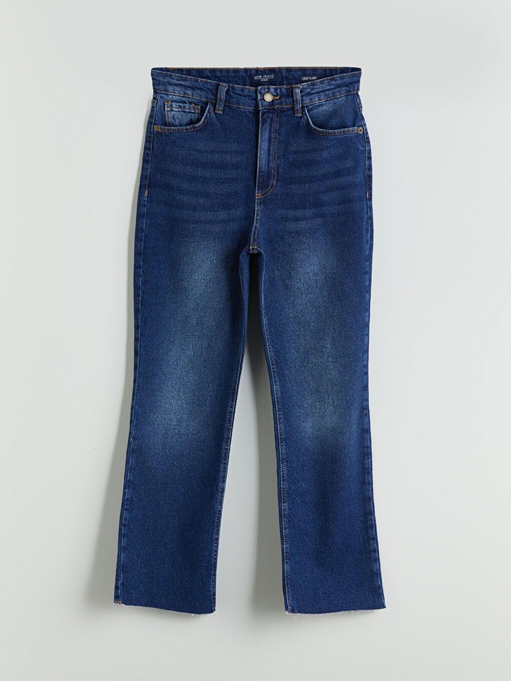 جينز واسع عند الكاحل قصير للسيدات-8