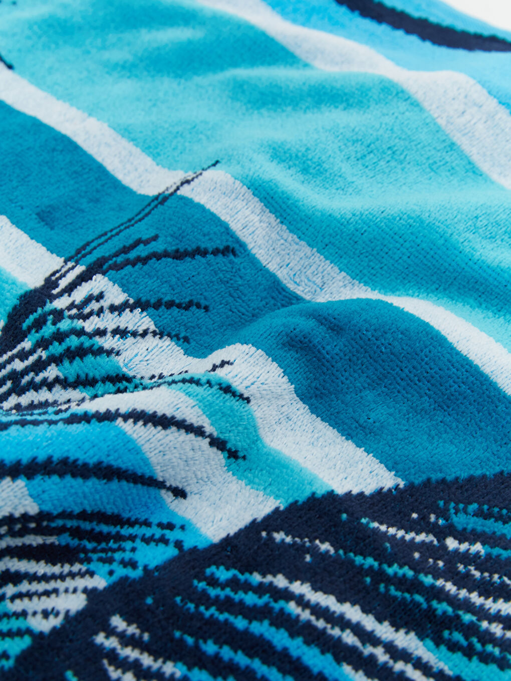 Mavi Baskılı Erkek Plaj Havlusu 70x150 cm-2