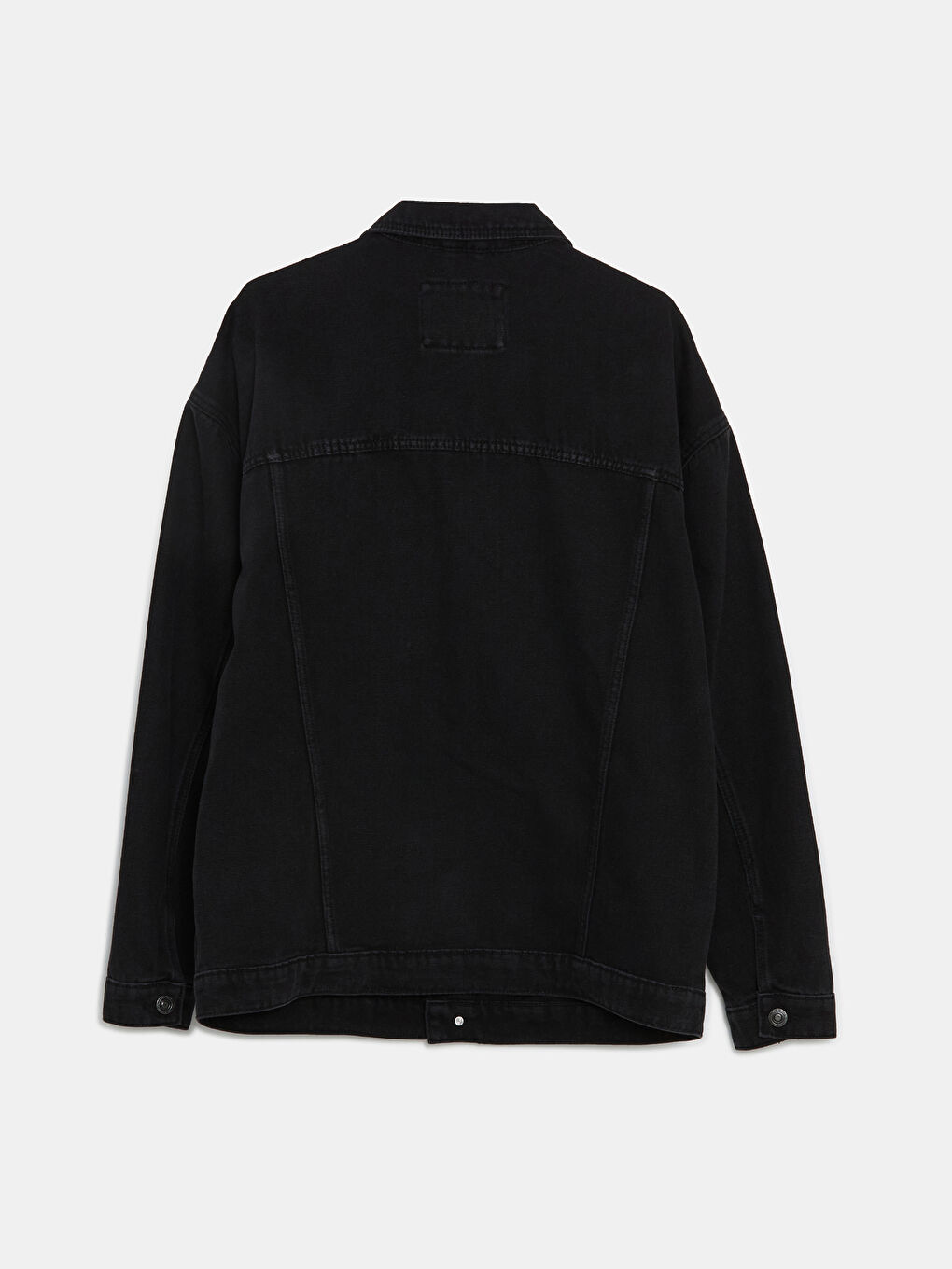 Siyah Rahat Kalıp Erkek Jean Ceket-5