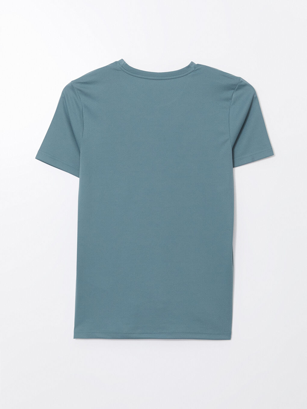 Mavi Bisiklet Yaka Kısa Kollu Erkek Spor Dokulu Tişört-5