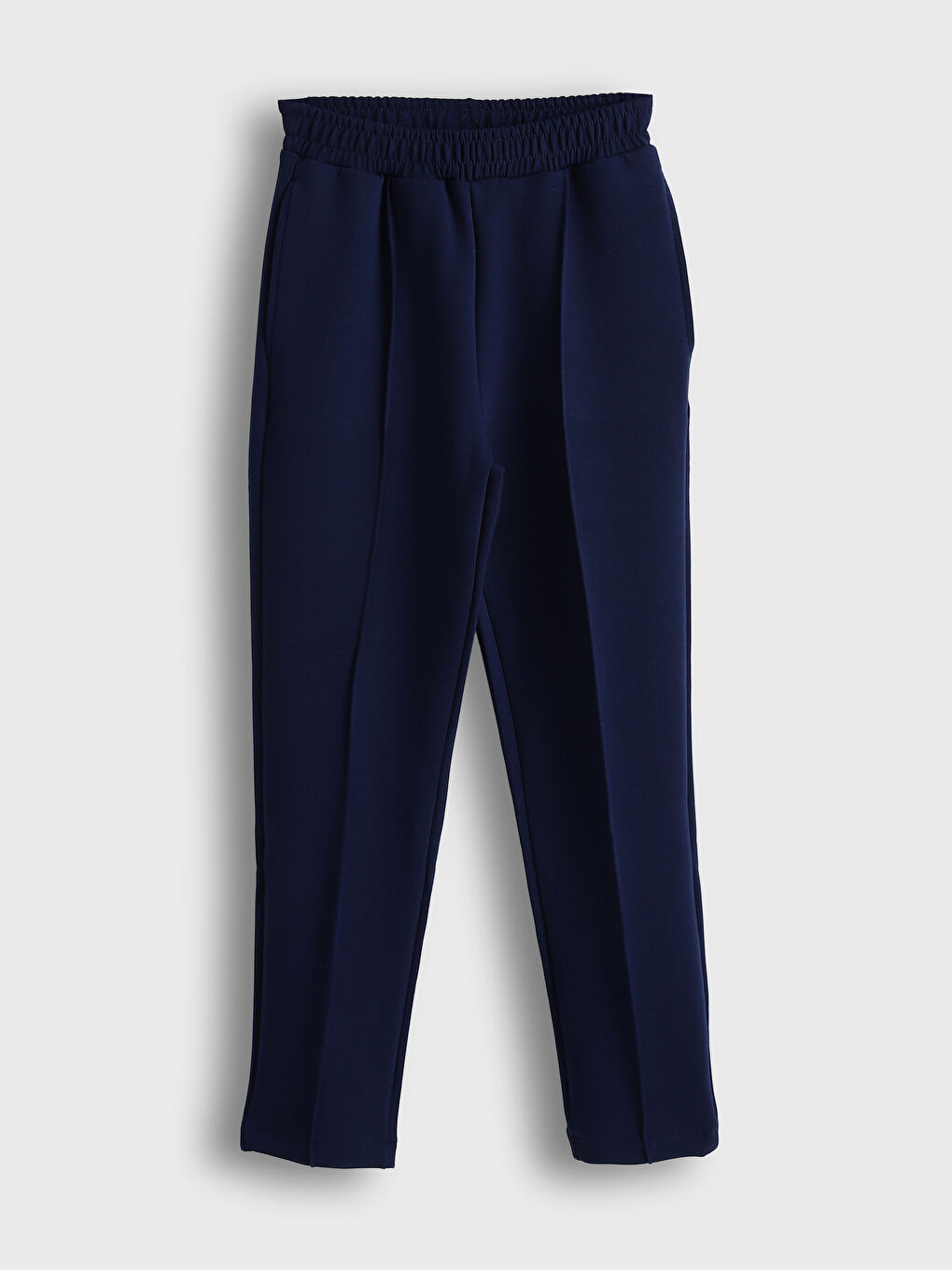 Lacivert Kadın Beli Lastikli Düz Eşofman Altı