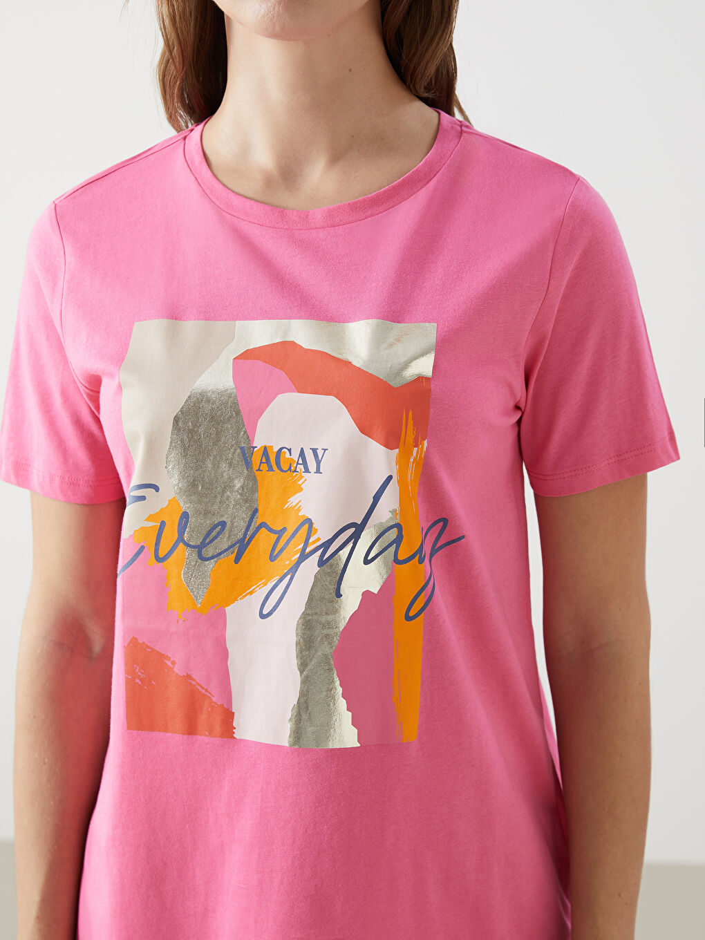 Crew Neck Printed Jersey Women's T-Shirt -S4IM58Z8-R0J