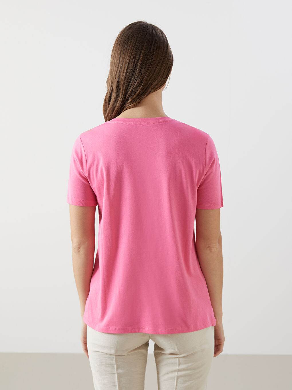 Crew Neck Printed Jersey Women's T-Shirt -S4IM58Z8-R0J