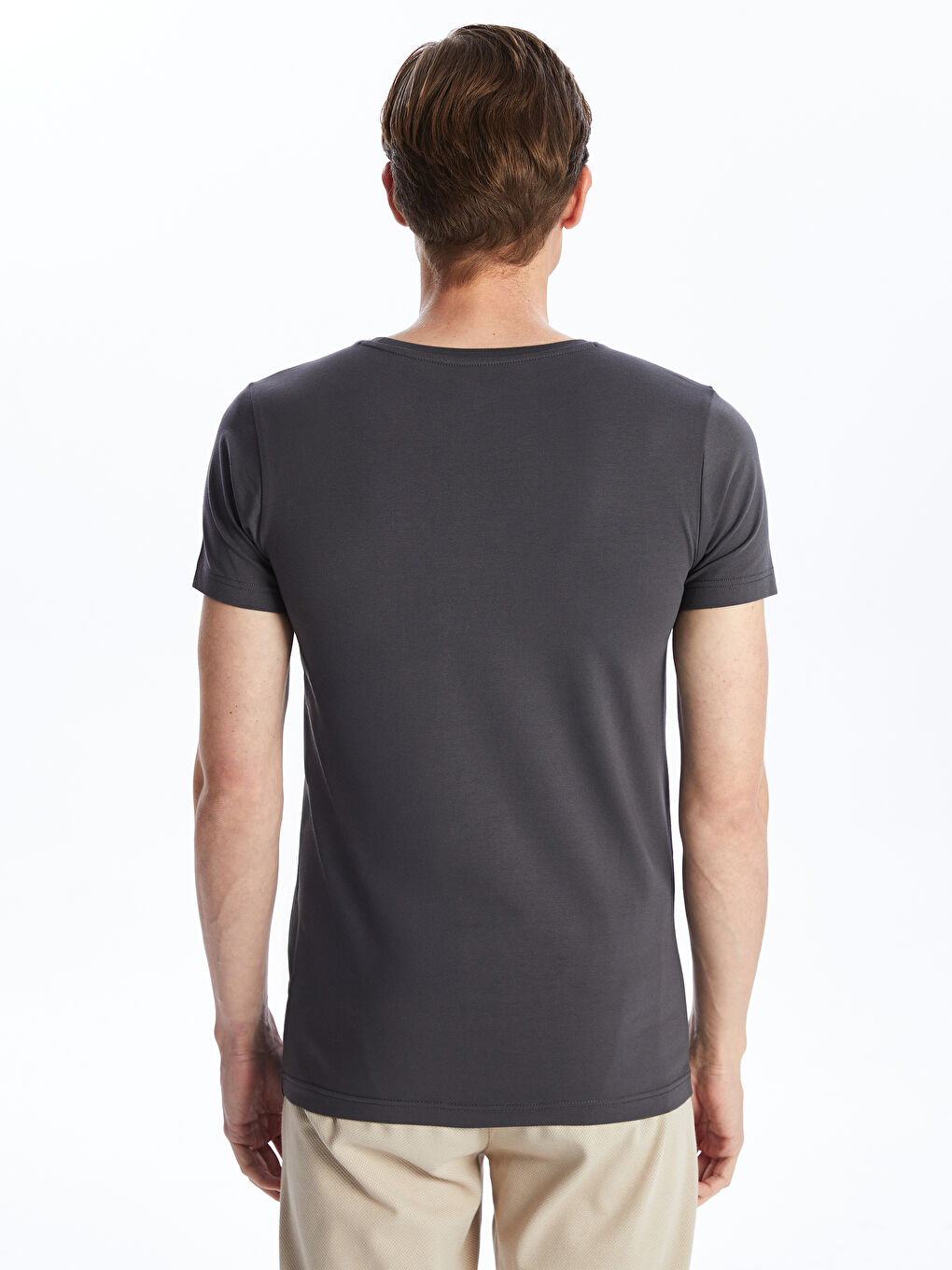 Ерлерге арналған дөңгелек жағалы трикотаж майка-3