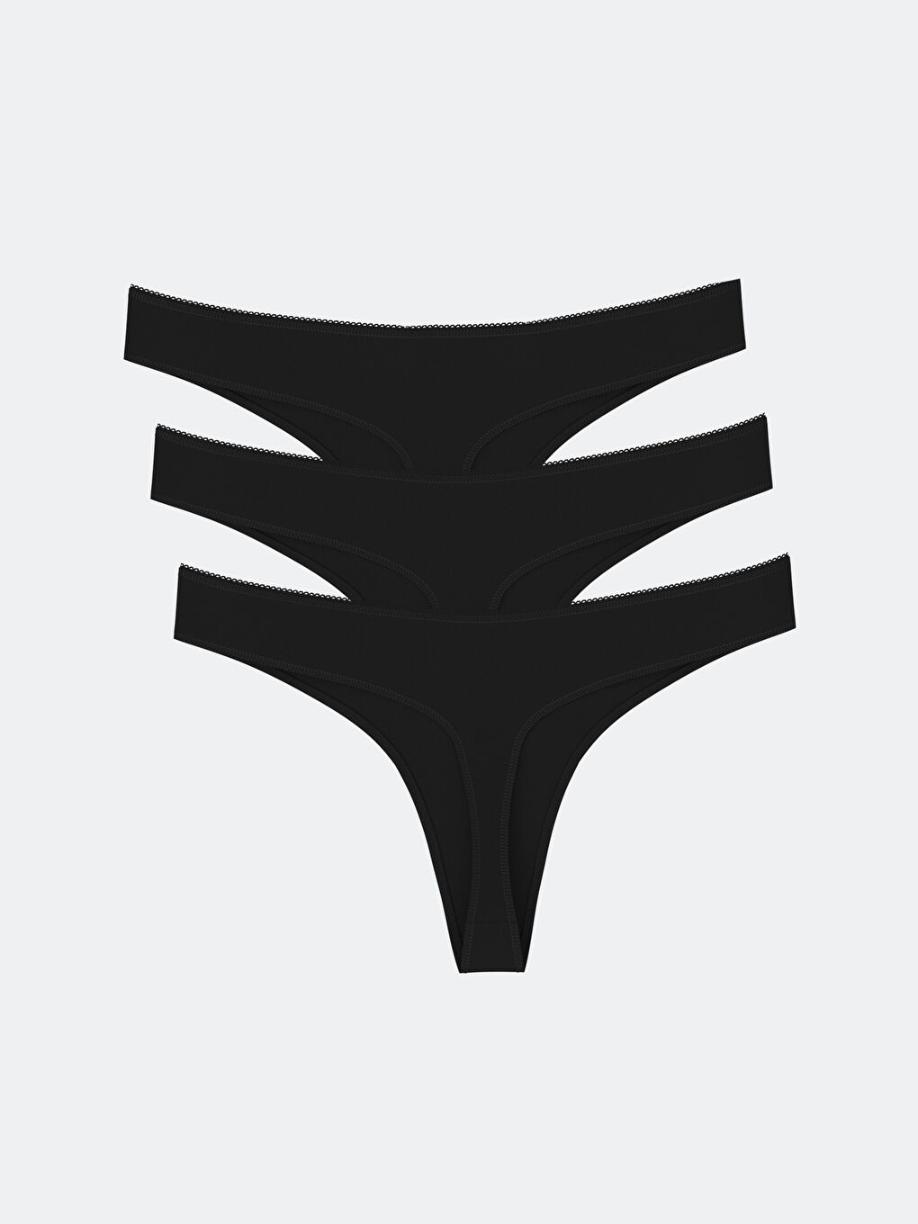 Plain Thong Knickers 3-Pack