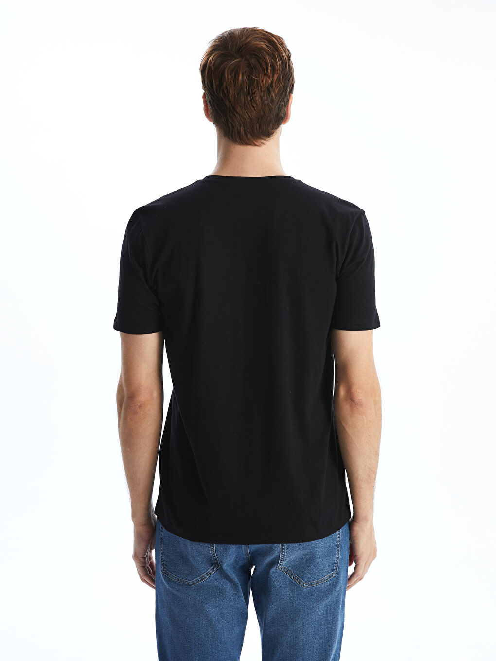 V Neck Plain Men's T-Shirt-3