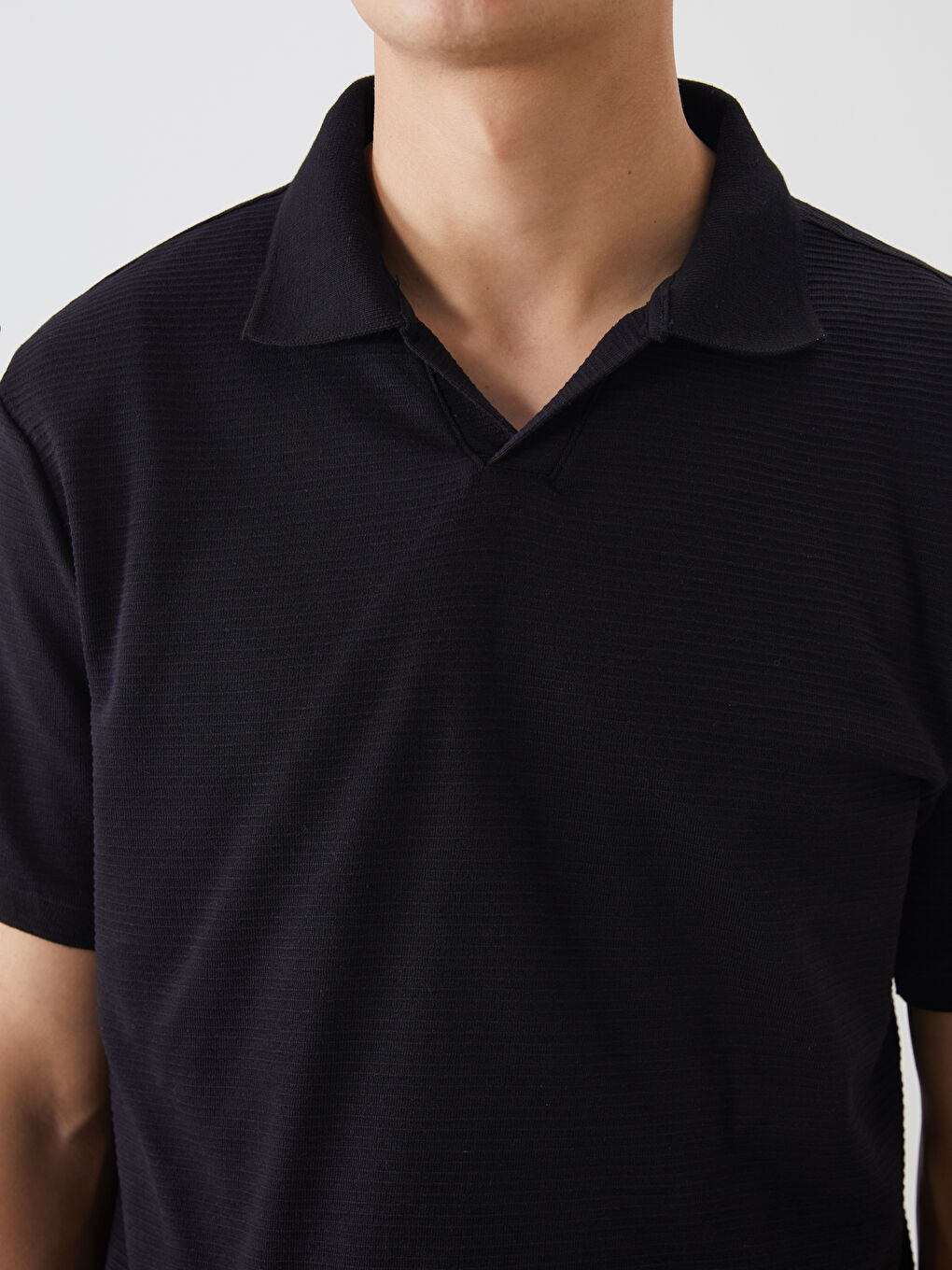 Polo Neck Short Sleeve Men's T-Shirt-2