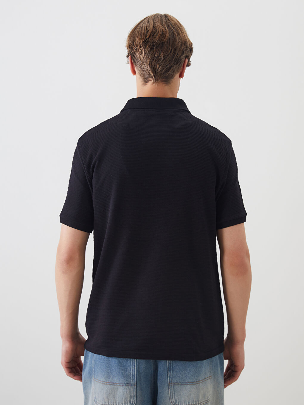 Polo Neck Short Sleeve Men's T-Shirt-3