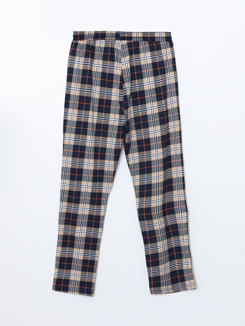 Bej Standart Kalıp Ekose Erkek Pijama Alt-5