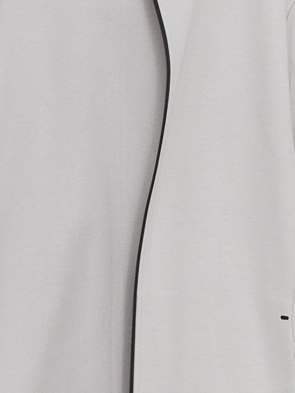 Gri Kapüşonlu Uzun Kollu Erkek Fermuarlı Sweatshirt-5