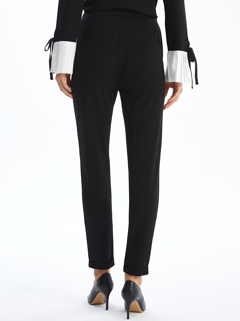 Pantalone za žene sa lastišem u struku -W49209Z8-CVL