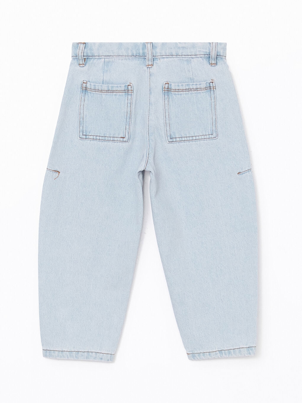 Mavi Beli Lastikli Kız Çocuk Jean Pantolon-3