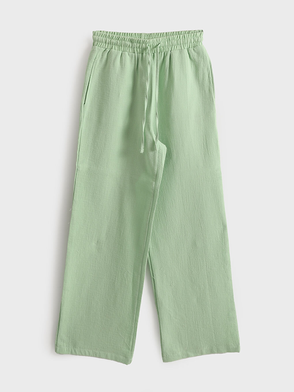 Elasticated Waist Textured Women's Trousers -S4JR78Z8-Y1Q