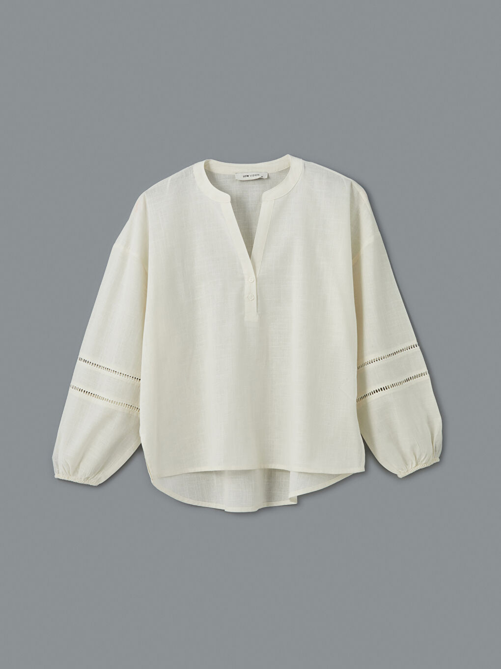 Notch Neck Hole-Knitted Women's Blouse-4