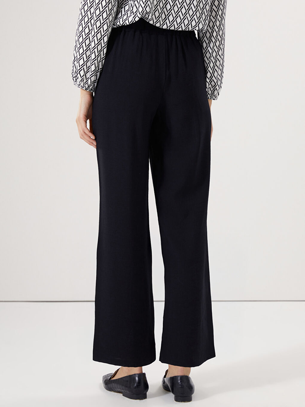 بنطلون وسط مرن للسيدات-5