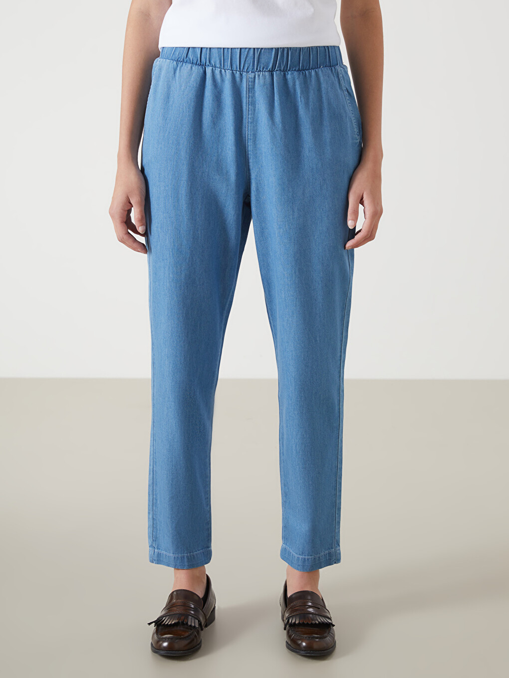Elastic Waist Harem Fit Women's Jeans-1
