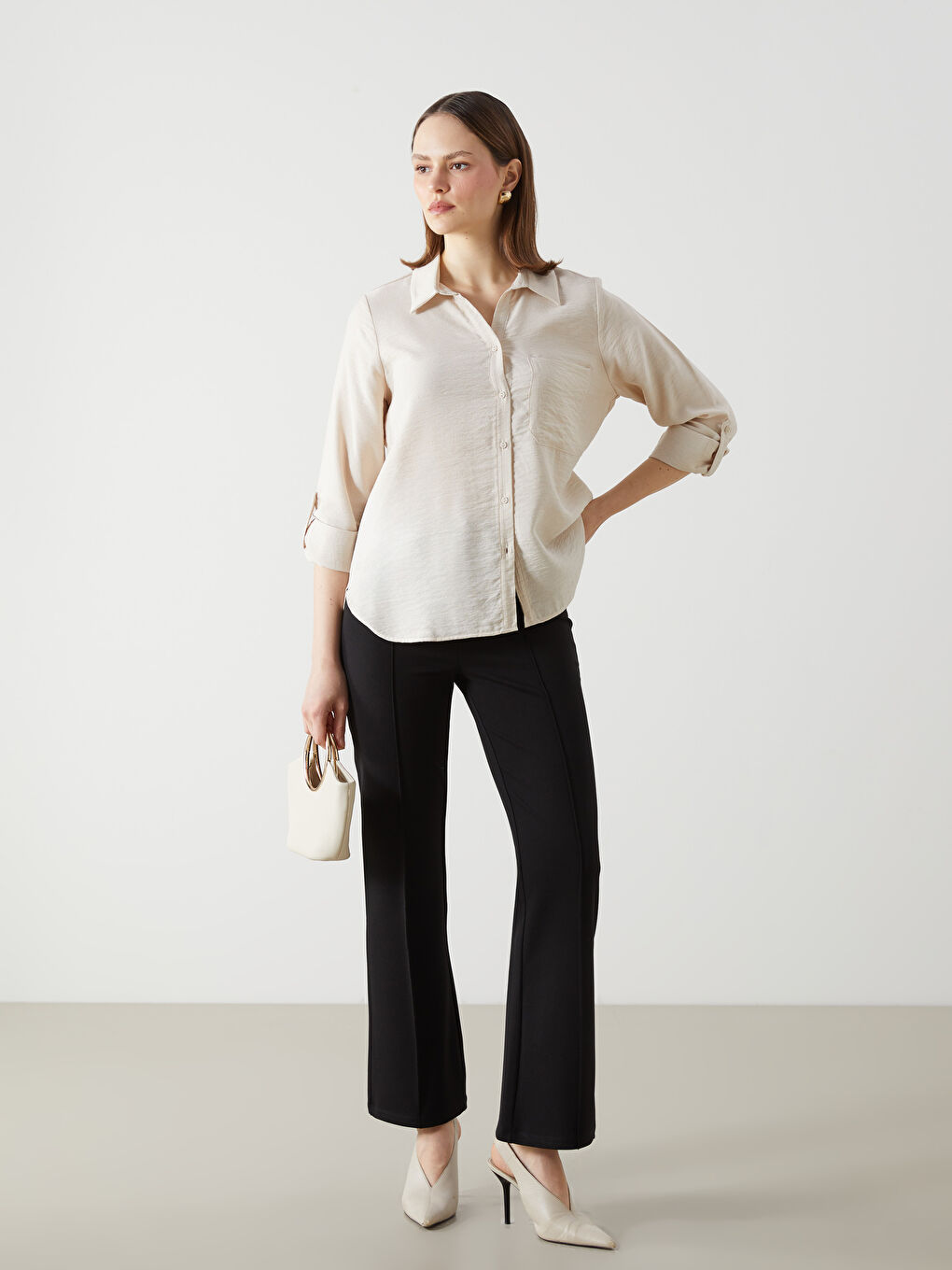 Siyah Dar Fit Kadın Pantolon