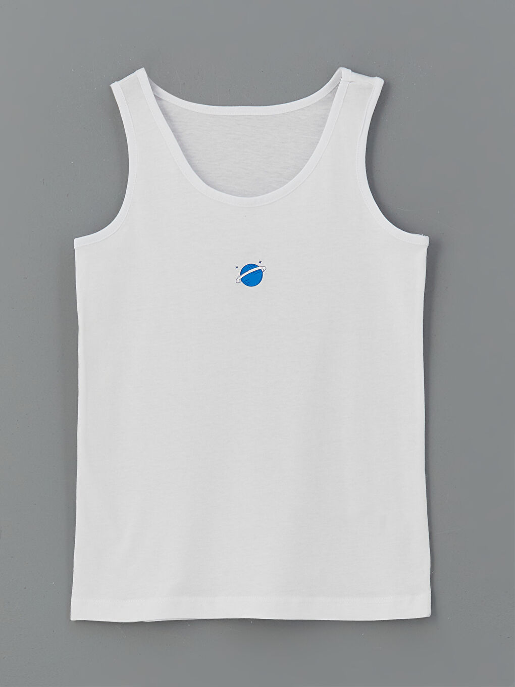 Beyaz Bisiklet Yaka Erkek Çocuk Atlet 2'li-1