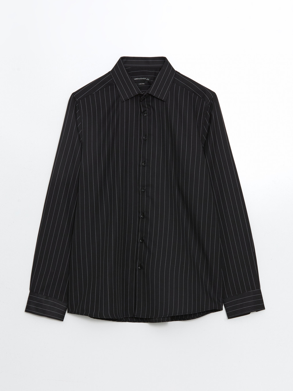 Slim Fit Long Sleeve Striped Twill Men's Shirt-4