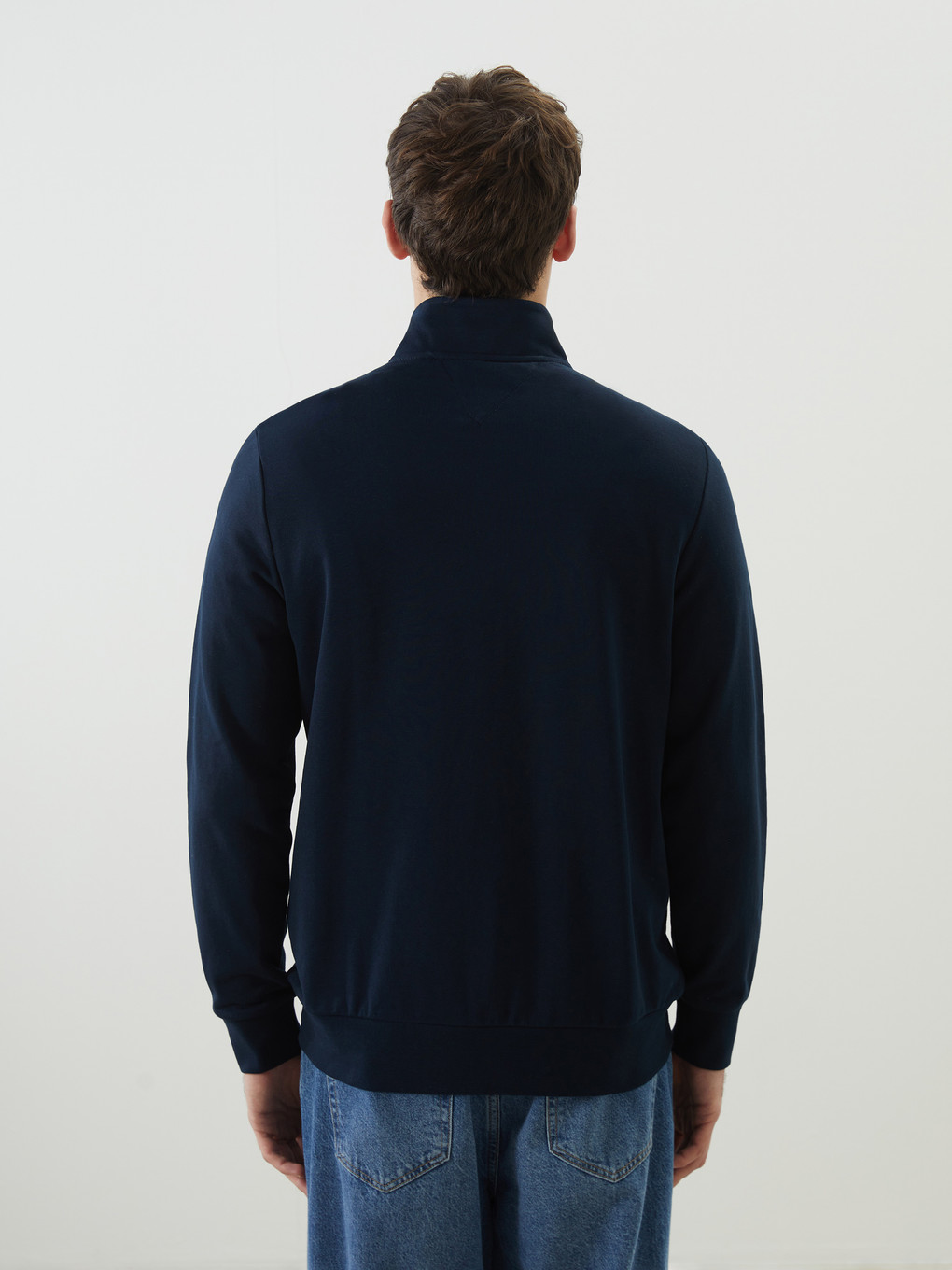 Funnel Neck Long Sleeve Printed Men's Thick Sweatshirt-3