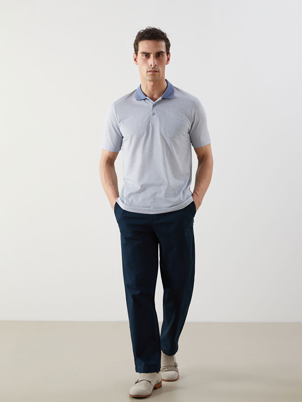 Polo Neck Pique Men's T-Shirt -S4MG14Z8-MKQ