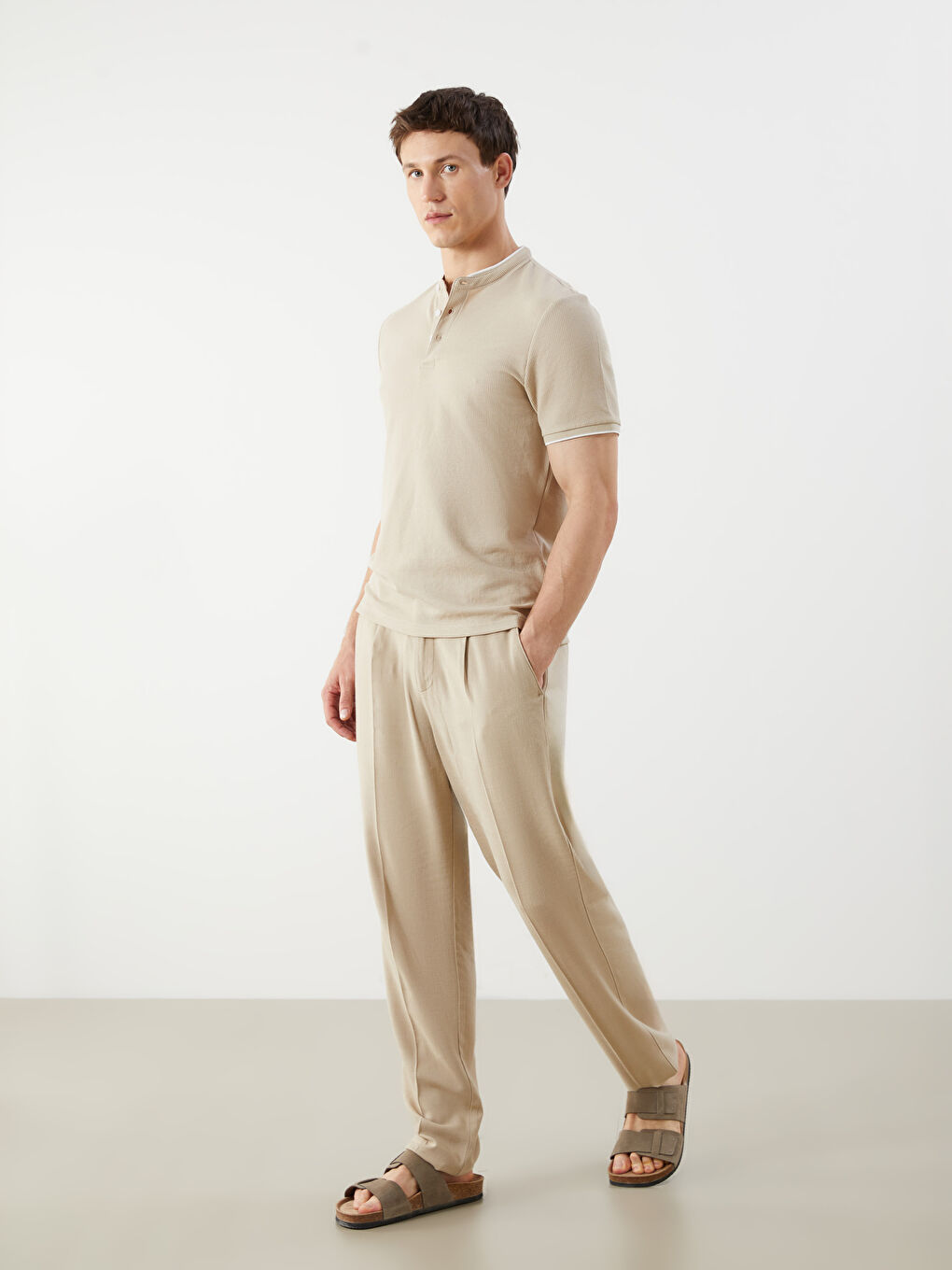 Grandad Collar Short Sleeve Men's T-Shirt-2