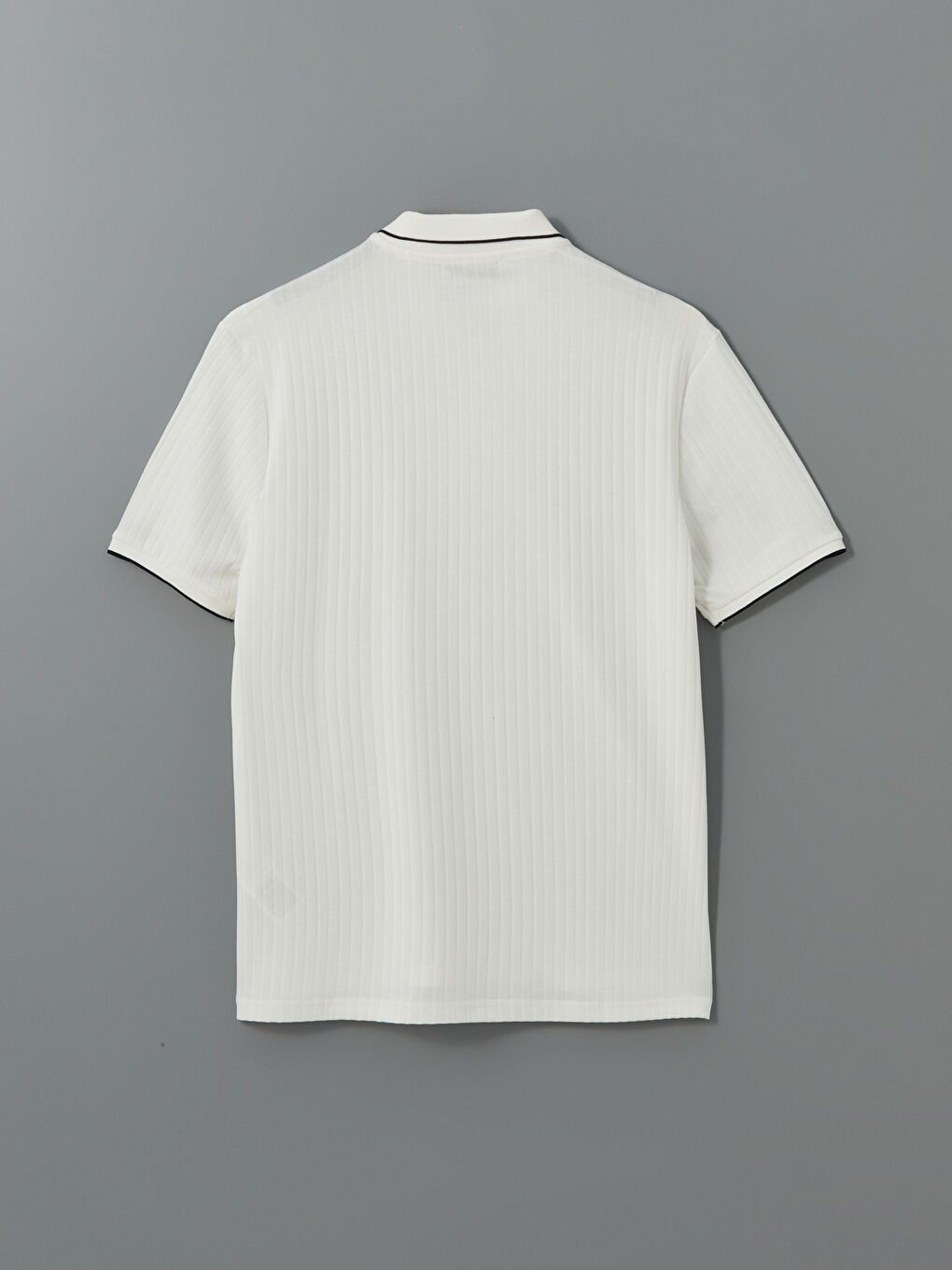 Polo Neck Men's Textured T-Shirt-5