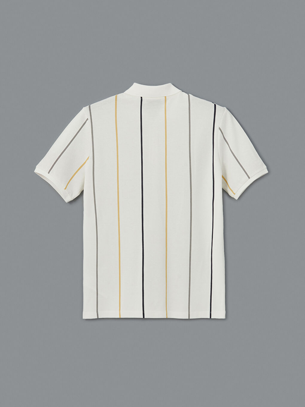 Polo Neck Short Sleeve Striped Pique Men's T-Shirt -S4MG68Z8-R9J