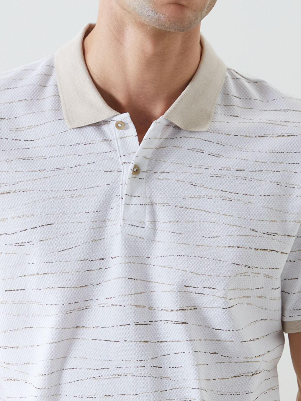 Tricou pentru Bărbați Imprimat cu Guler Înalt-2