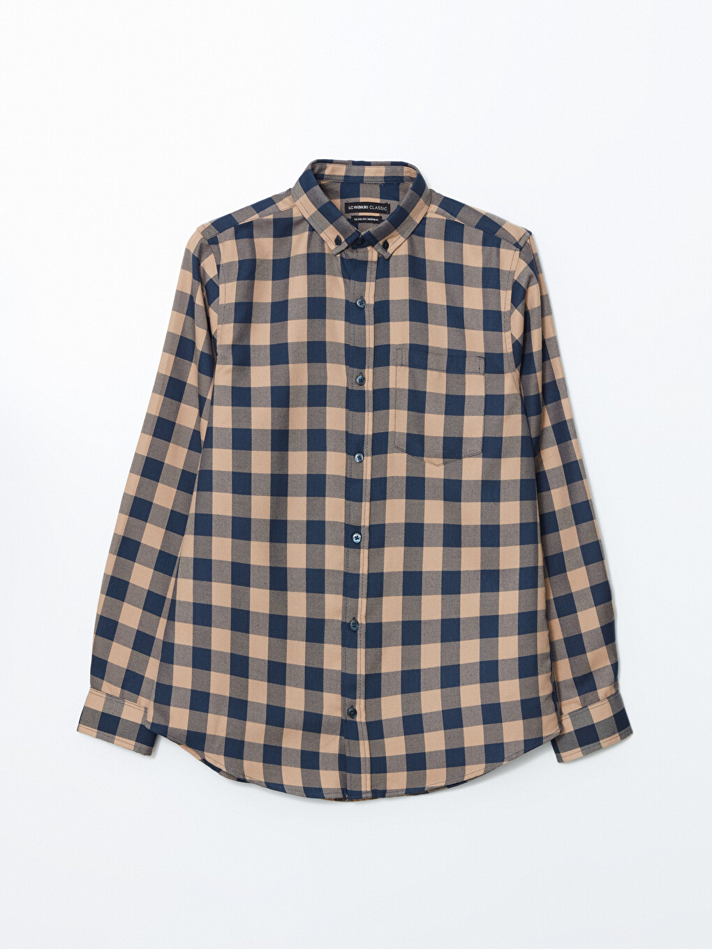 Regular Fit Long Sleeve Plaid Men's Shirt-4