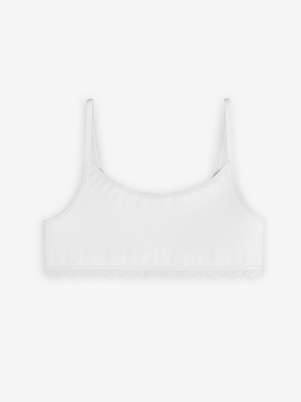 Beyaz Dantel Detaylı Kız Çocuk Büstiyer