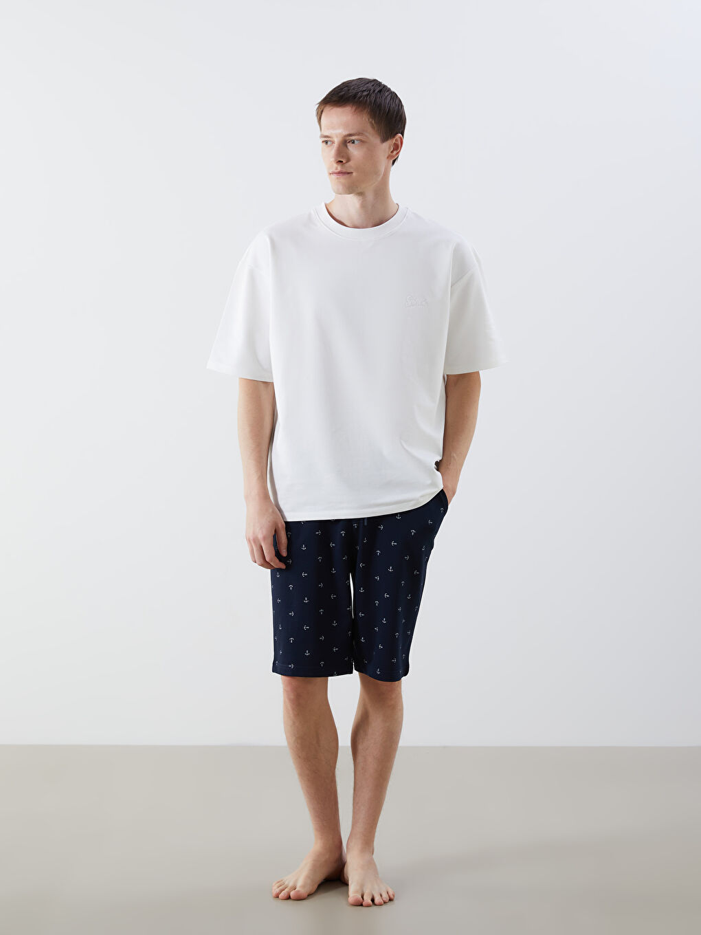 Standard Fit Men's Pyjama Bottom Shorts -S50011Z8-LSJ