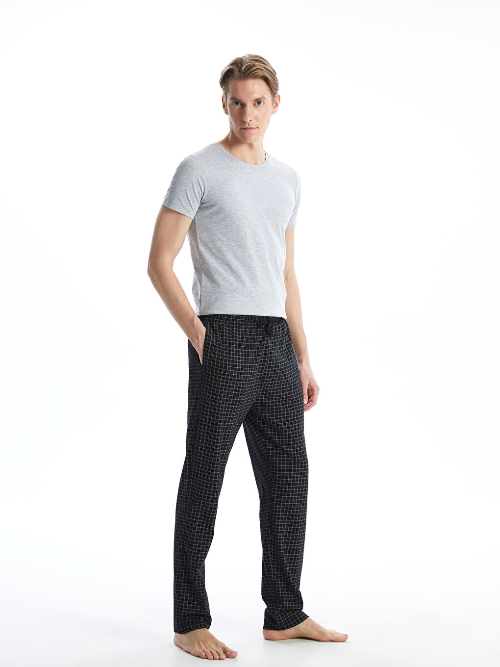 Standard Fit Plaid Men's Pajama Bottoms -S50016Z8-LQJ