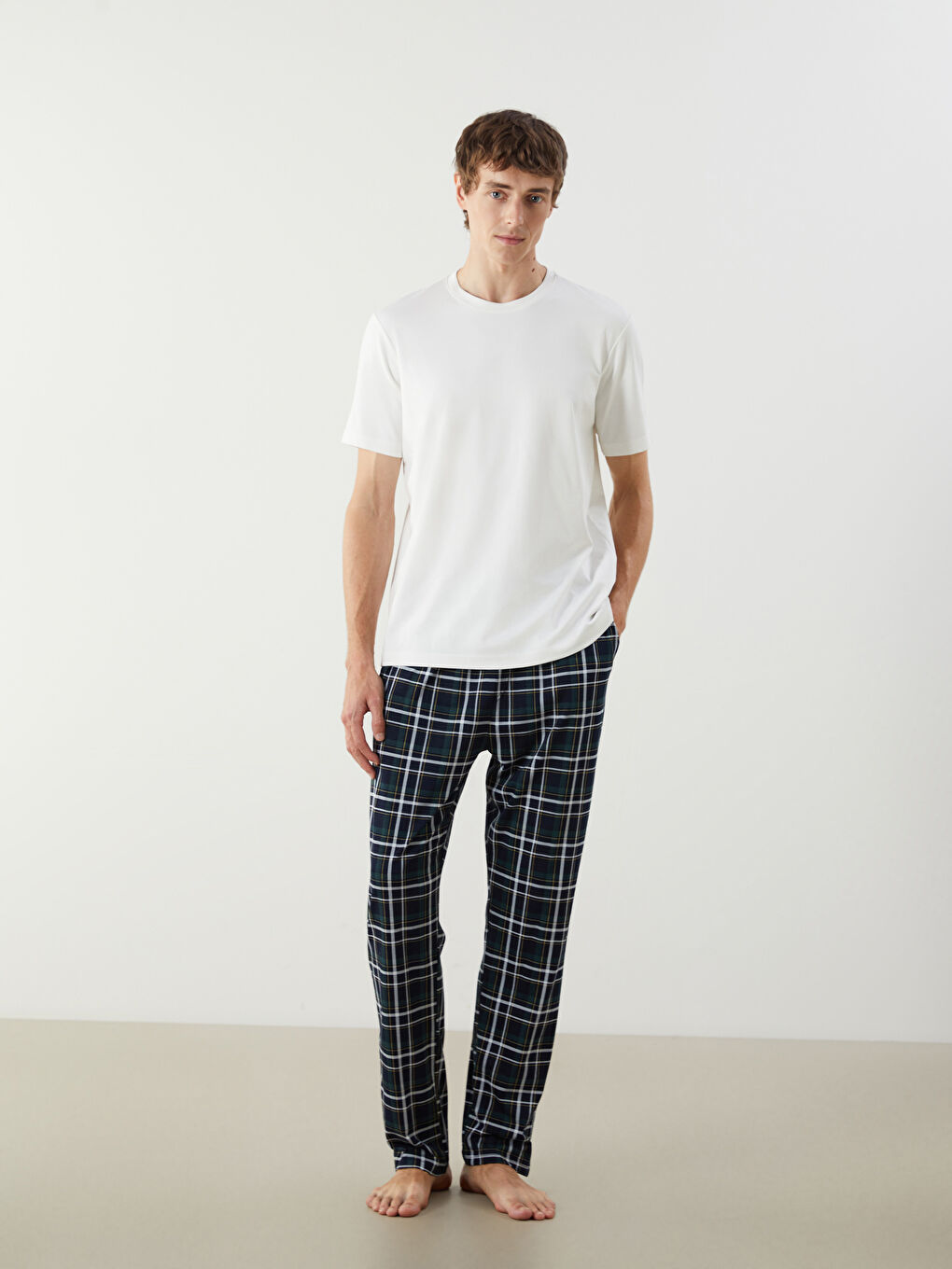 Regular Fit Plaid Men's Pyjama Bottoms -S50017Z8-LSJ