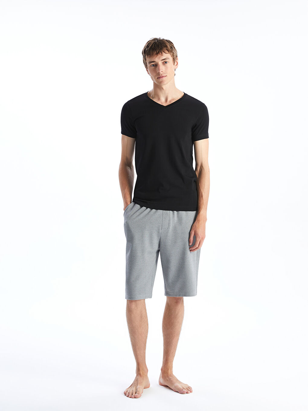 V Neck Short Sleeve Men's Vest -S50018Z8-CVL
