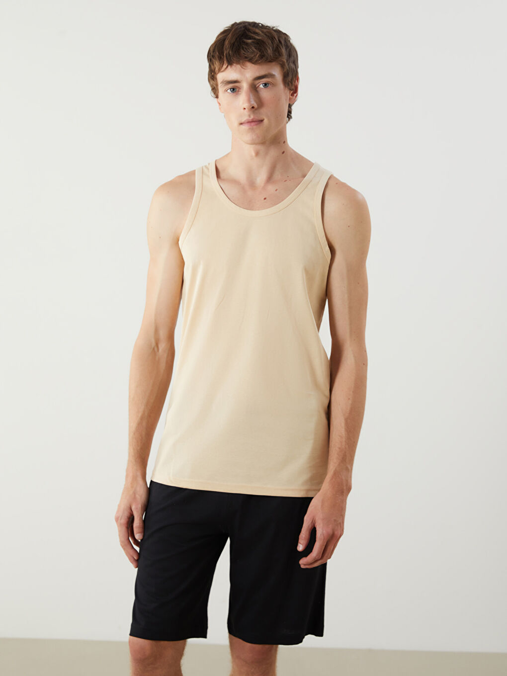 Bej U Yaka Penye Erkek Atlet 2'li-1