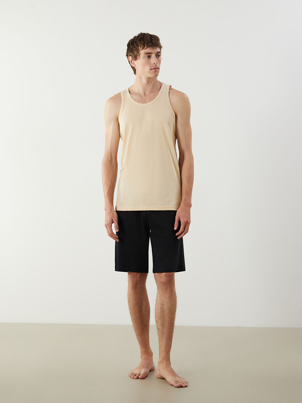 Bej U Yaka Penye Erkek Atlet 2'li-2