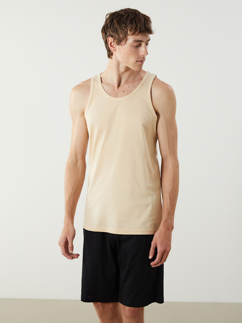 Bej U Yaka Penye Erkek Atlet 2'li-3