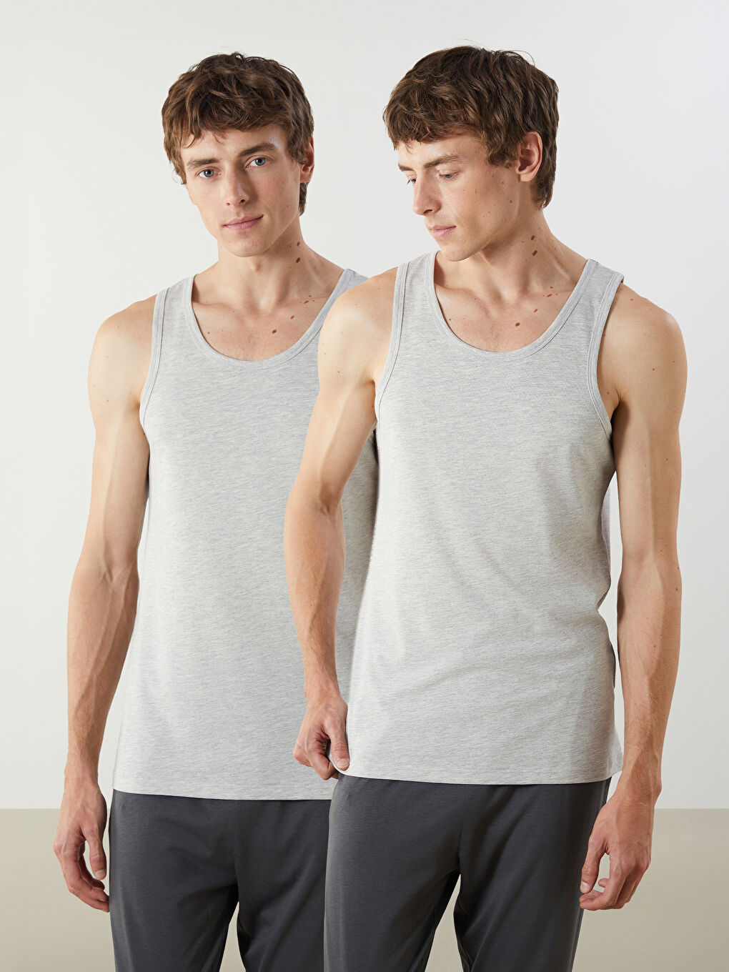 U Neck Jersey Men's Vest 2 Pack -S50030Z8-LAL